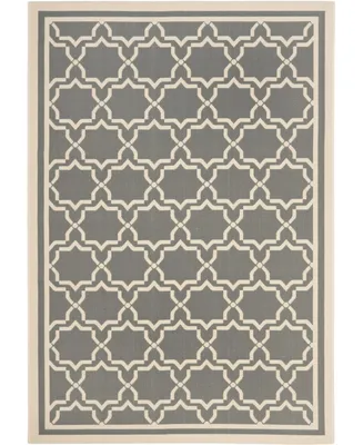 Safavieh Courtyard CY6916 Anthracite and Beige 4' x 5'7" Outdoor Area Rug