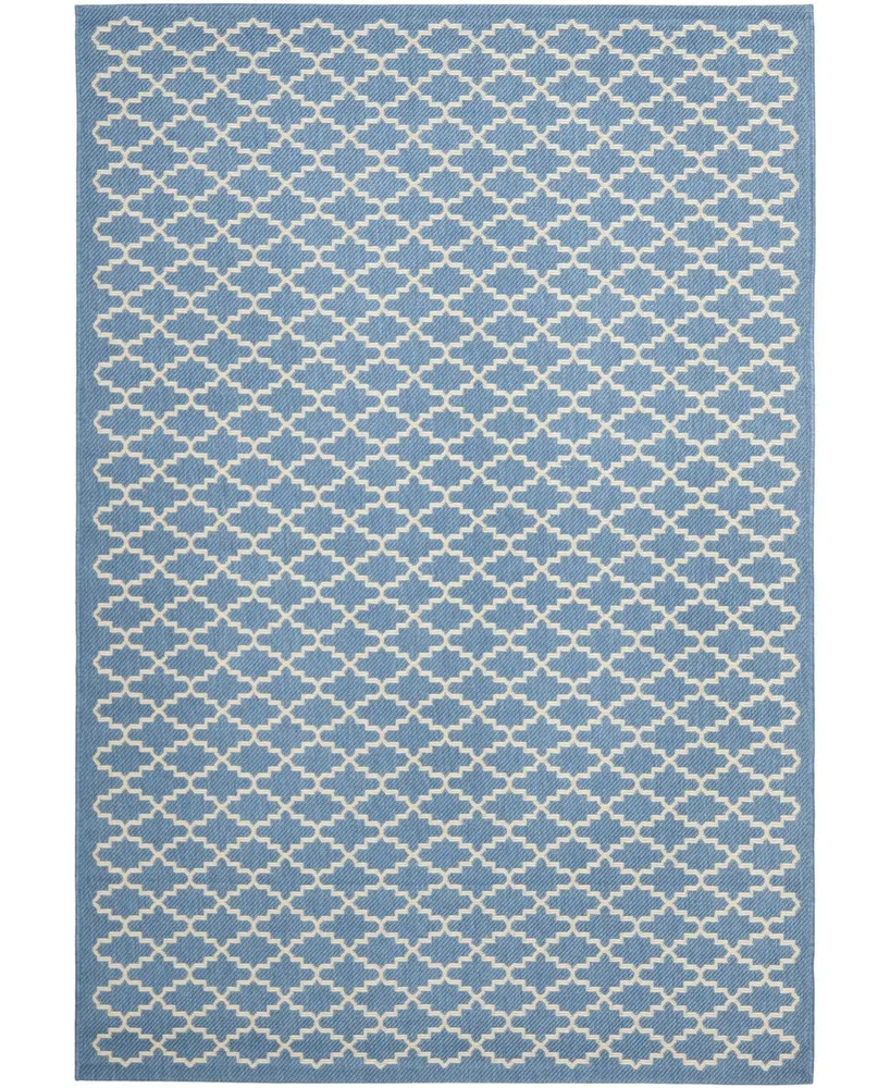 Safavieh Courtyard CY6919 Blue and Beige 6'7" x 9'6" Sisal Weave Outdoor Area Rug