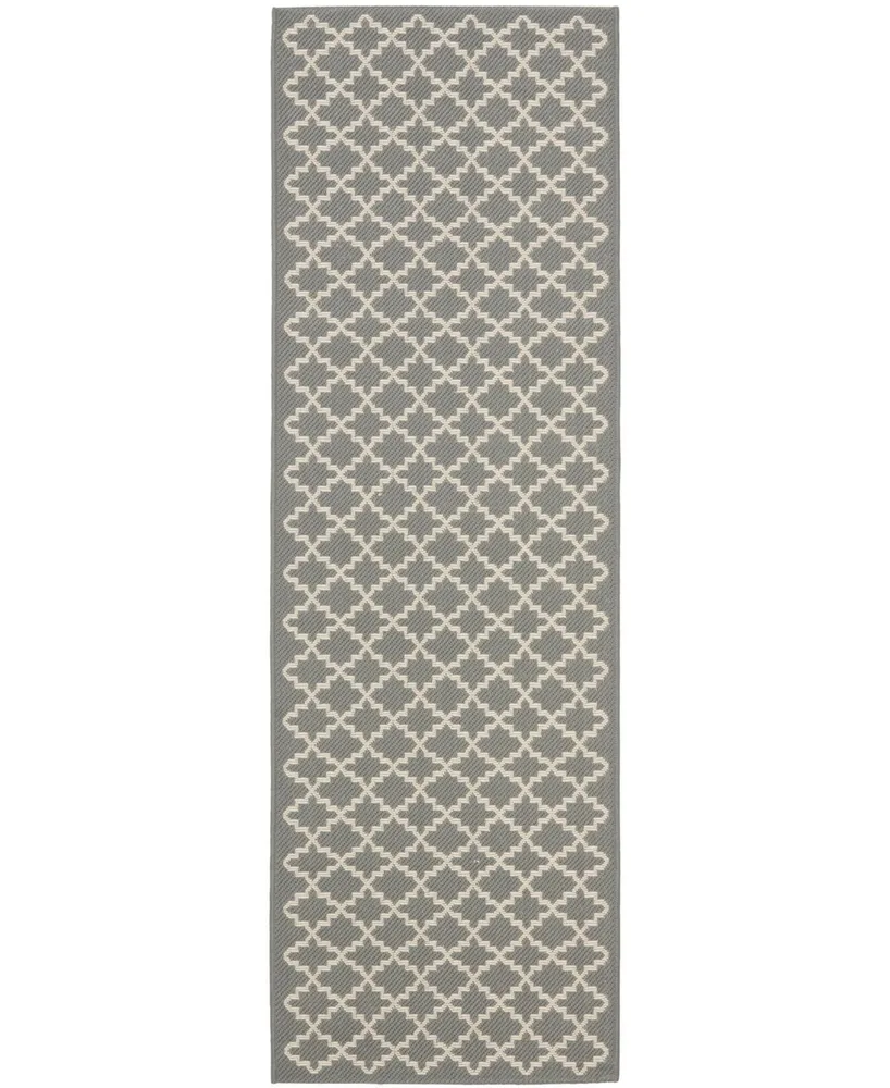 Safavieh Courtyard CY6919 Anthracite and Beige 2'3" x 10' Sisal Weave Runner Outdoor Area Rug