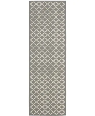 Safavieh Courtyard CY6919 Anthracite and Beige 2'3" x 10' Sisal Weave Runner Outdoor Area Rug