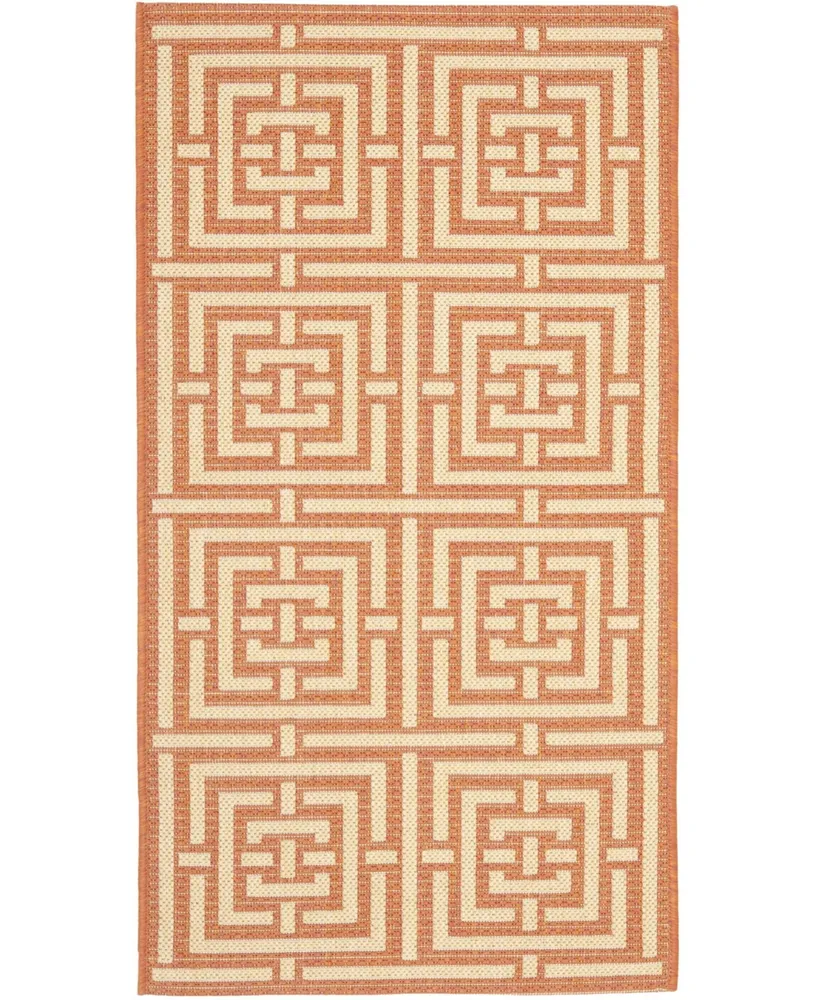 Safavieh Courtyard CY6937 Terracotta and Cream 6'7" x 9'6" Outdoor Area Rug