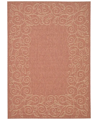 Safavieh Courtyard CY5139 Terracotta and Beige 4' x 5'7" Outdoor Area Rug