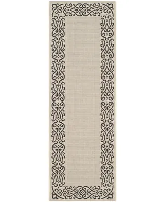 Safavieh Courtyard CY1588 Sand and Black 6'7" x 6'7" Square Outdoor Area Rug