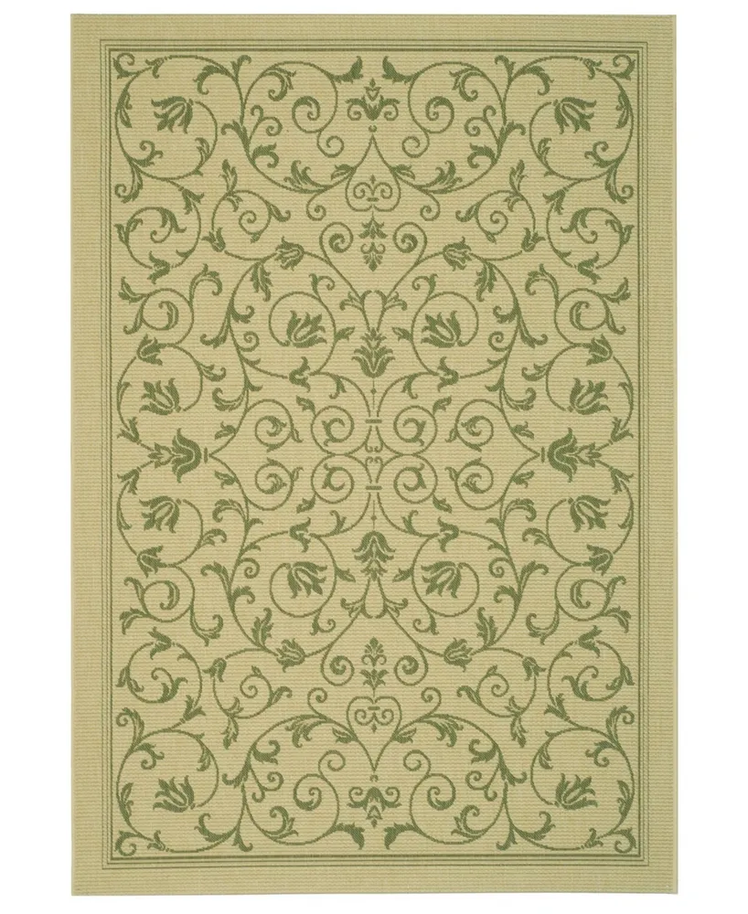 Safavieh Courtyard CY2098 Natural and Olive 2'3" x 10' Runner Outdoor Area Rug