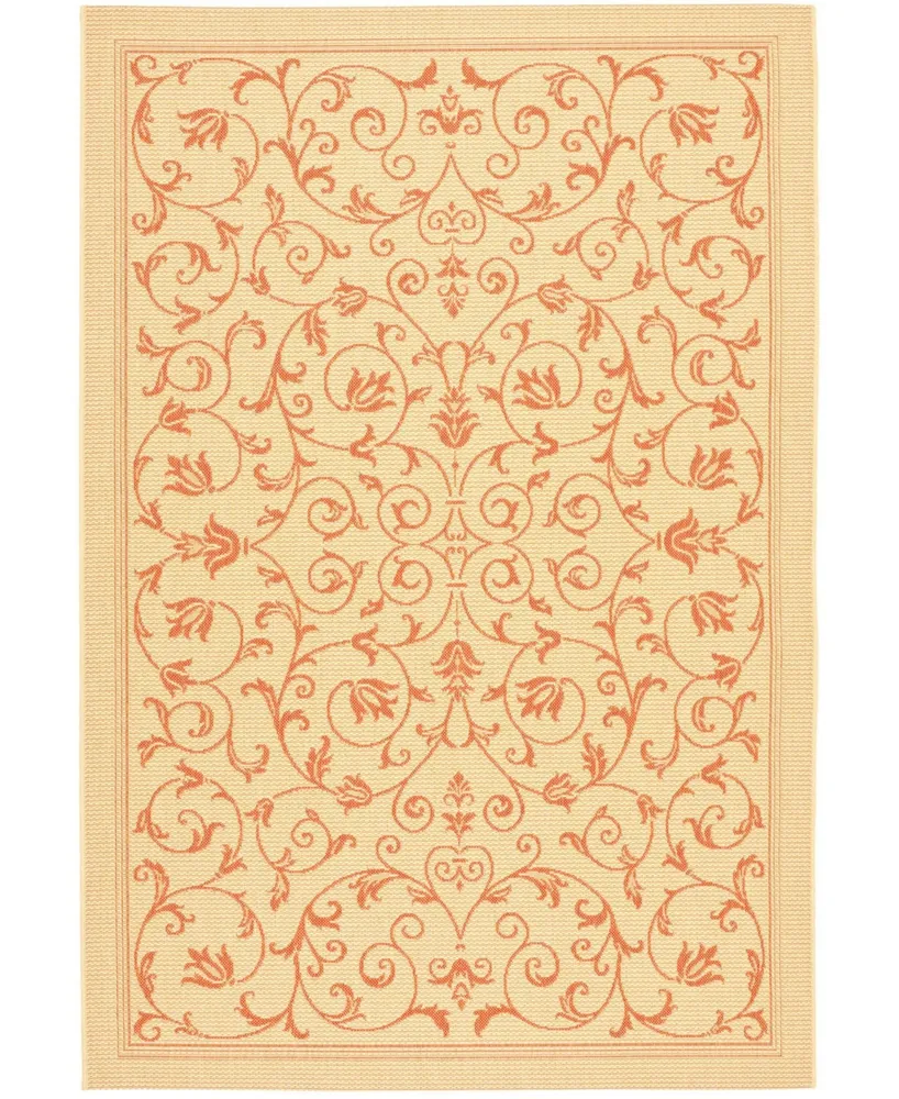 Safavieh Courtyard CY2098 Natural and Terra 2'3" x 10' Runner Outdoor Area Rug