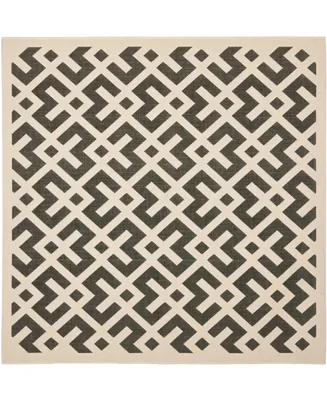 Safavieh Courtyard CY6915 Black and Beige 7'10" x 7'10" Sisal Weave Square Outdoor Area Rug