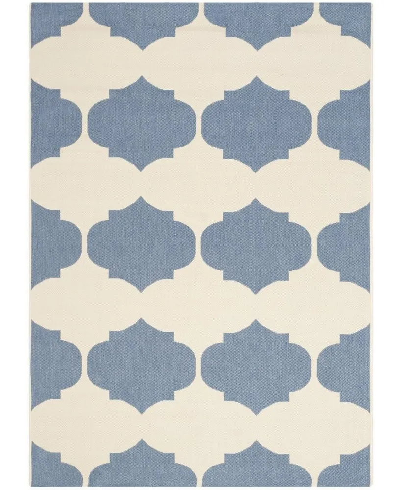 Safavieh Courtyard CY6162 Beige and Blue 4' x 5'7" Outdoor Area Rug