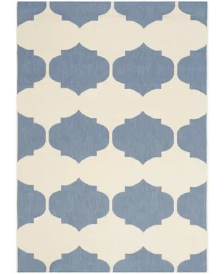 Safavieh Courtyard CY6162 Beige and Blue 4' x 5'7" Outdoor Area Rug