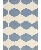 Safavieh Courtyard CY6162 Beige and Blue 4' x 5'7" Outdoor Area Rug