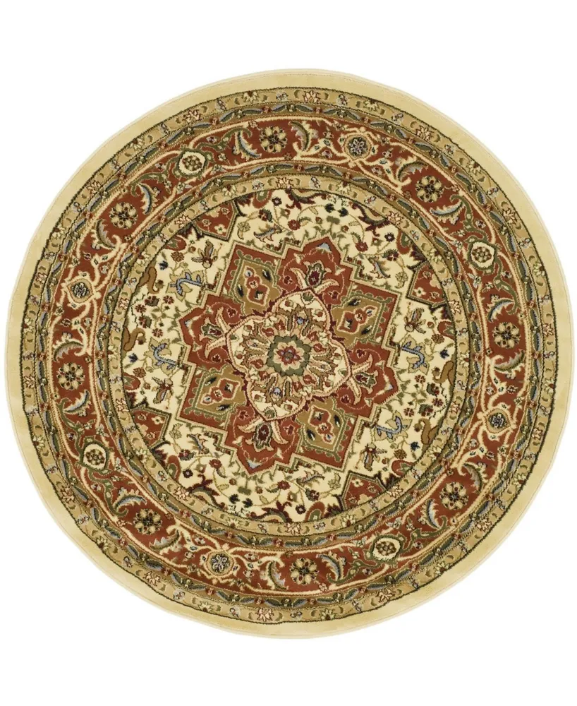 Safavieh Lyndhurst LNH330 Ivory and Rust 8' x 8' Round Area Rug