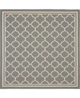 Safavieh Courtyard CY6918 Anthracite and Beige 5'3" x 5'3" Sisal Weave Square Outdoor Area Rug