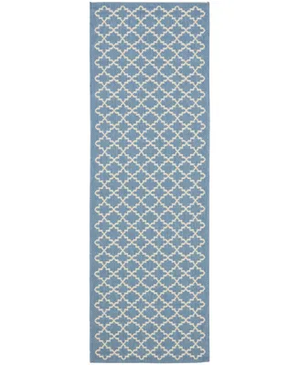 Safavieh Courtyard CY6919 Blue and Beige 2'3" x 16' Sisal Weave Runner Outdoor Area Rug