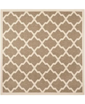 Safavieh Courtyard CY6903 Brown and Bone 5'3" x 5'3" Square Outdoor Area Rug