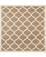 Safavieh Courtyard CY6903 Brown and Bone 5'3" x 5'3" Square Outdoor Area Rug