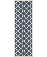 Safavieh Courtyard CY6903 Navy and Beige 2'3" x 14' Sisal Weave Runner Outdoor Area Rug