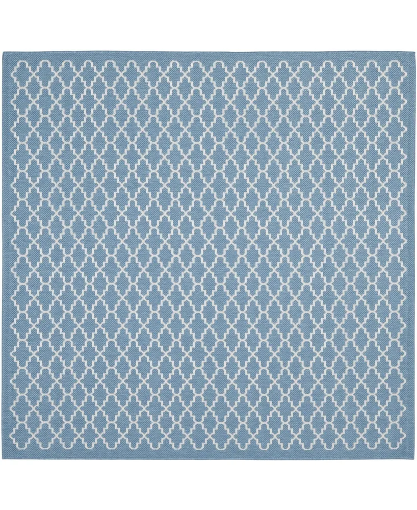 Safavieh Courtyard CY6919 Blue and Beige 4' x 4' Sisal Weave Square Outdoor Area Rug