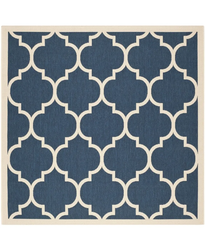 Safavieh Courtyard CY6914 Navy and Beige 7'10" x 7'10" Sisal Weave Square Outdoor Area Rug