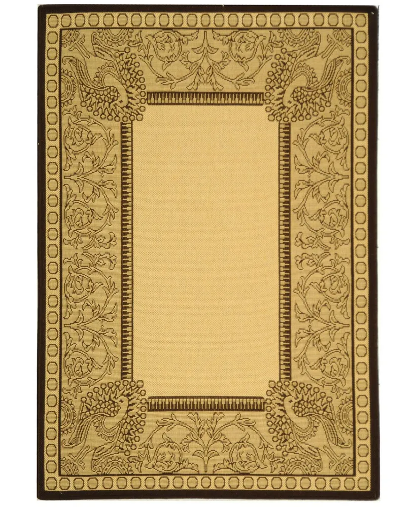 Safavieh Courtyard CY2965 Natural and Chocolate 6'7" x 9'6" Outdoor Area Rug
