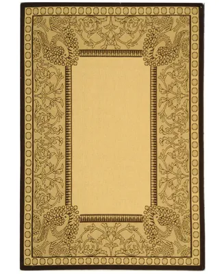 Safavieh Courtyard CY2965 Natural and Chocolate 6'7" x 9'6" Outdoor Area Rug