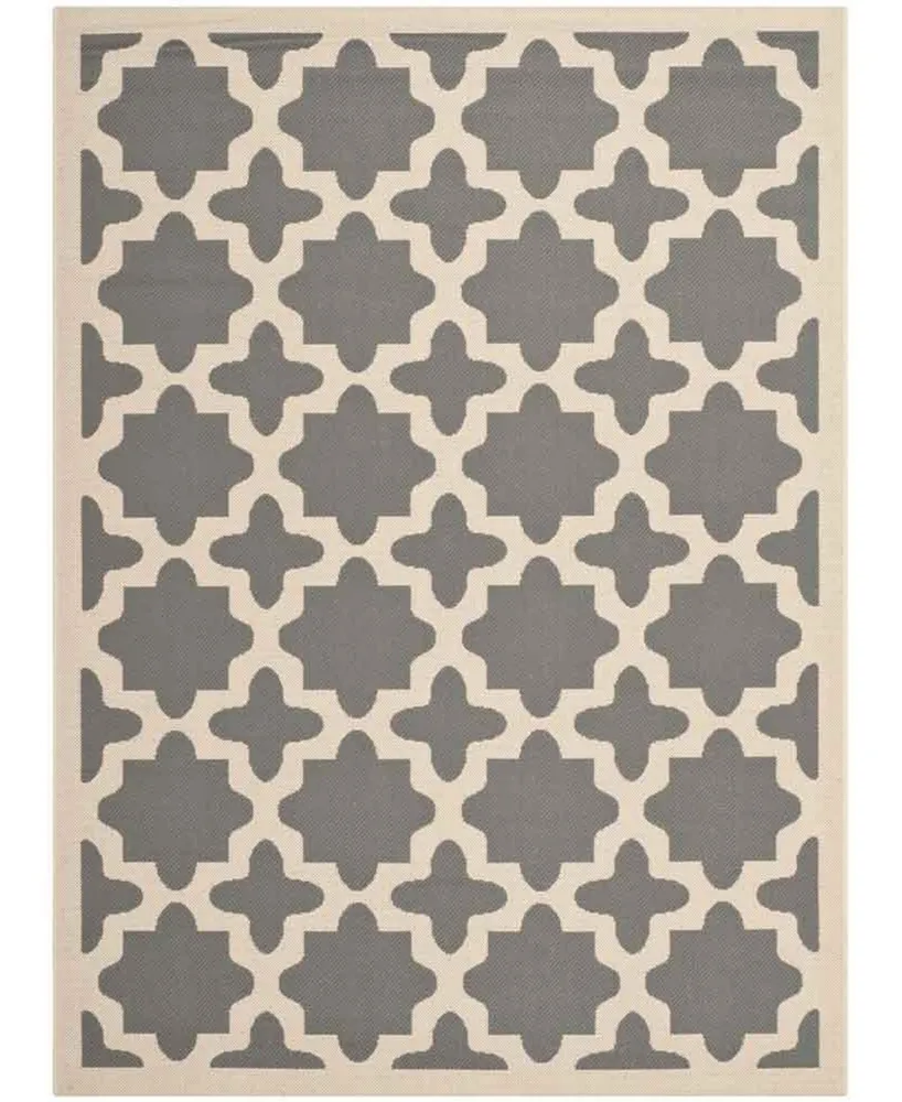 Safavieh Courtyard CY6913 Anthracite and Beige 4' x 5'7" Sisal Weave Outdoor Area Rug