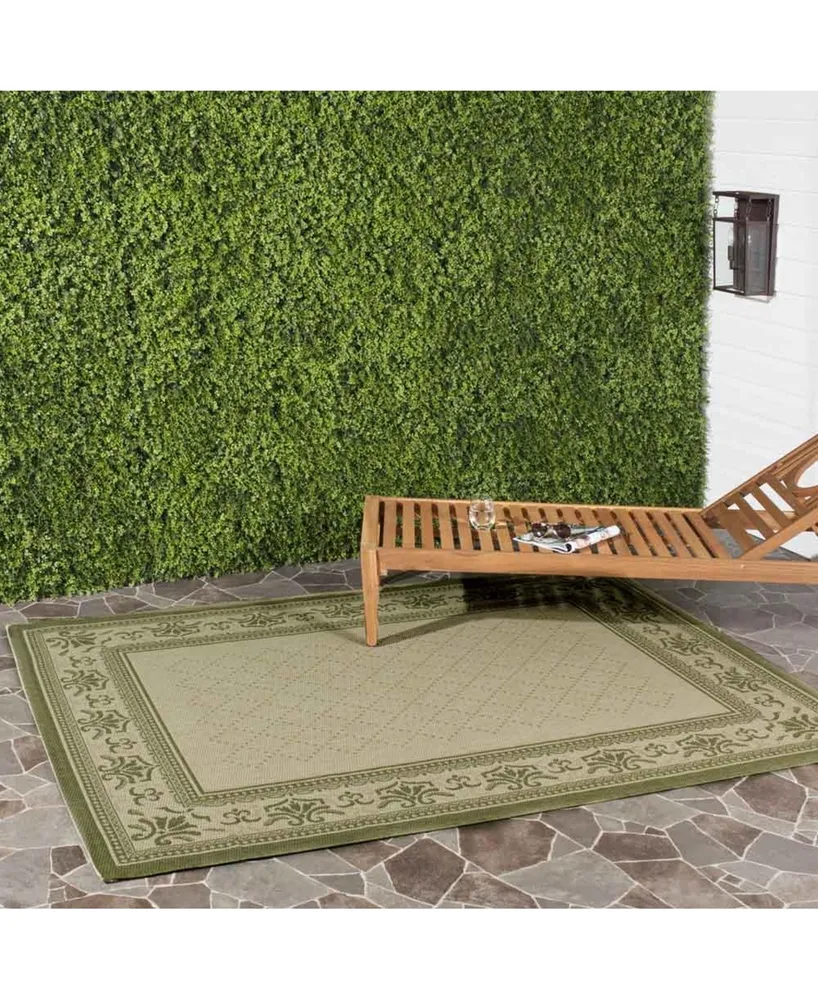 Safavieh Courtyard CY0901 Natural and Olive 4' x 5'7" Outdoor Area Rug