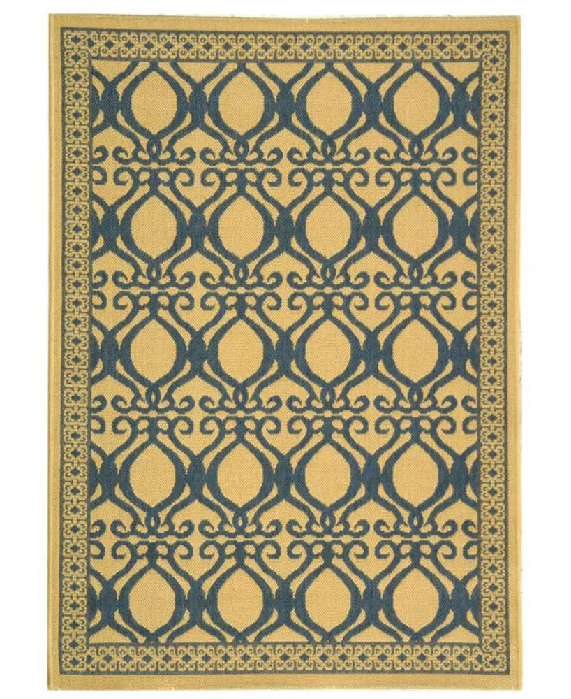 Safavieh Courtyard CY3040 Natural and Blue 2'7" x 5' Outdoor Area Rug