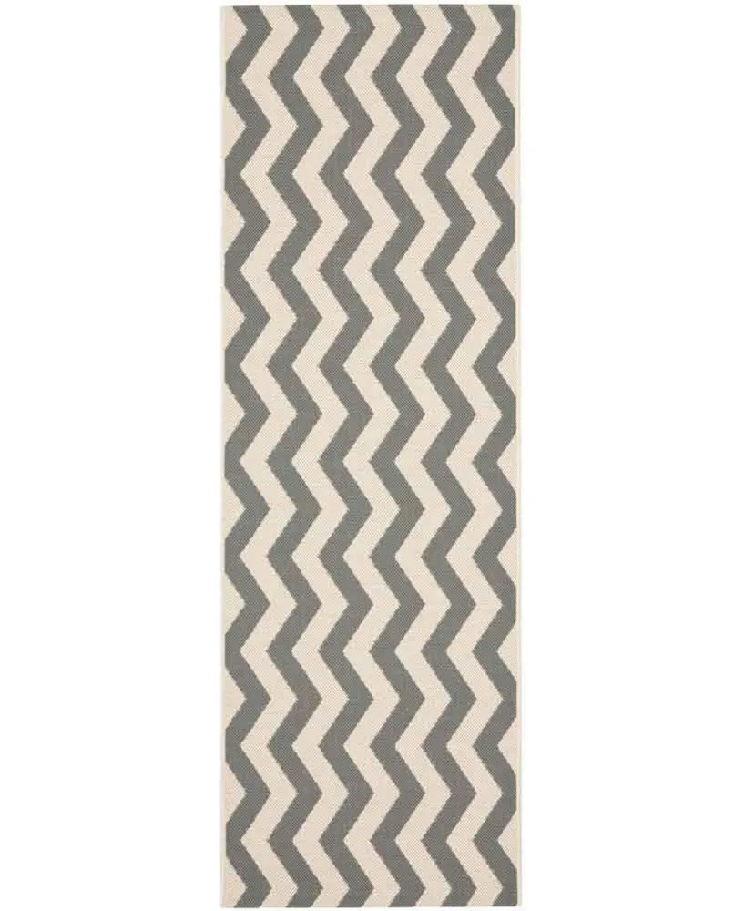 Safavieh Courtyard CY6245 Grey and Beige 2'3" x 12' Sisal Weave Runner Outdoor Area Rug