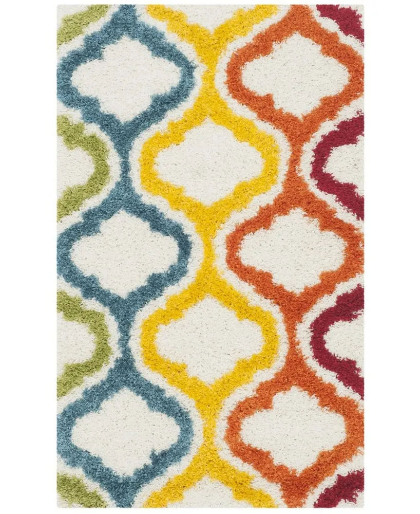 Safavieh Shag Kids SGK561 Ivory and Multi 3' x 5' Area Rug