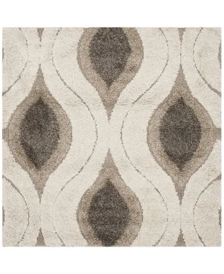 Safavieh Florida Shag SG461 Cream and Smoke 4' x 4' Square Area Rug