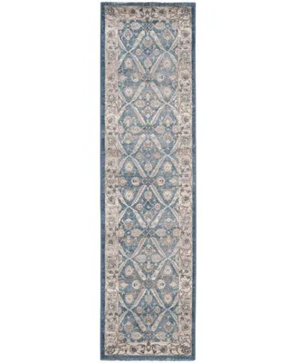 Safavieh Sofia SOF378 Blue and Beige 2'2" x 8' Runner Area Rug