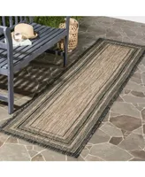 Safavieh Courtyard CY8475 Natural and Black 2'3" x 12' Runner Outdoor Area Rug