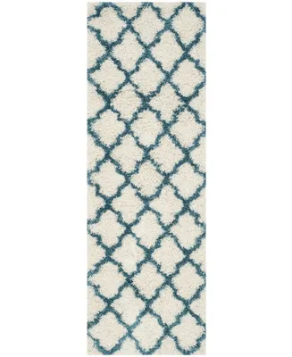 Safavieh Shag Kids SGK569 Ivory and Blue 2'3" x 9' Runner Area Rug