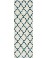 Safavieh Shag Kids SGK569 Ivory and Blue 2'3" x 9' Runner Area Rug