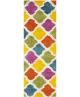 Safavieh Shag Kids SGK562 Ivory and Multi 2'3" x 9' Runner Area Rug