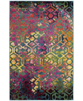 Safavieh Cherokee CHR917 Light Blue and Fuchsia 5'1" x 7'6" Area Rug