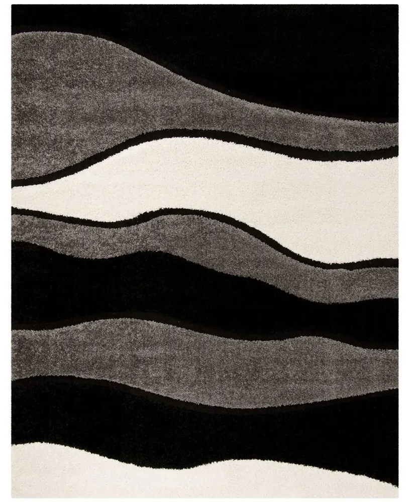 Safavieh Florida Shag SG475 Gray and Black 8' x 10' Area Rug