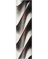 Safavieh Hollywood HLW712 Grey and Red 2'2" x 10' Runner Area Rug