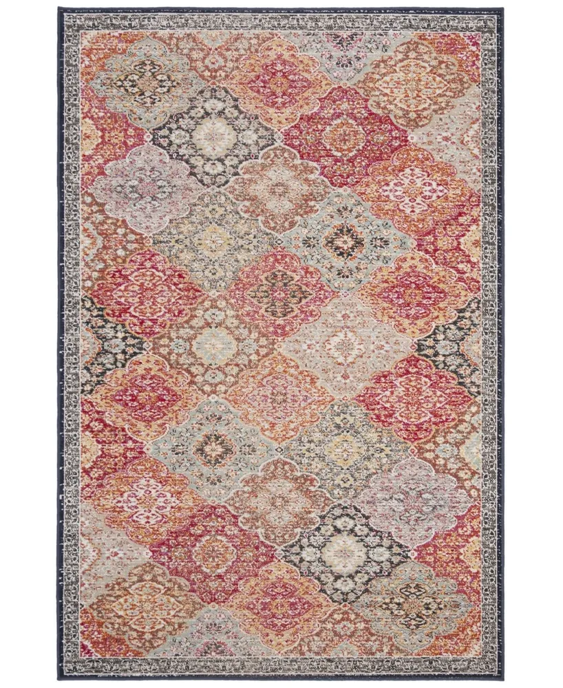 Safavieh Montage MTG281 Red and Aqua 3' x 5' Outdoor Area Rug