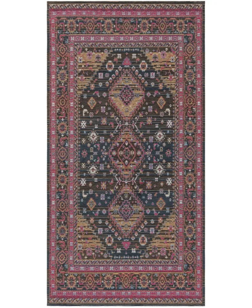Safavieh Classic Vintage CLV114 Navy and Pink 2'3" x 8' Runner Area Rug