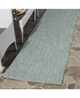 Safavieh Courtyard CY8022 Aqua and Grey 2'3" x 6'7" Sisal Weave Runner Outdoor Area Rug