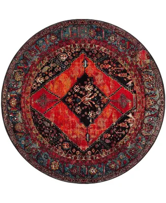 Safavieh Vintage Hamadan VTH217 Orange and Multi 6'7" x 6'7" Round Area Rug