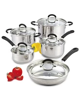 Cook N Home 10-Piece Stainless Steel Cookware Sets with Stay-Cool Handles