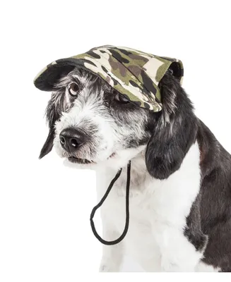 Pet Life 'Torrential Downfour' Camouflage Uv Protectant Adjustable Dog Hat Cap