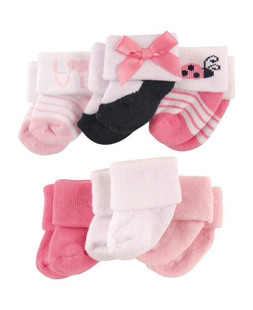 Luvable Friends Baby Girls Newborn Socks Set