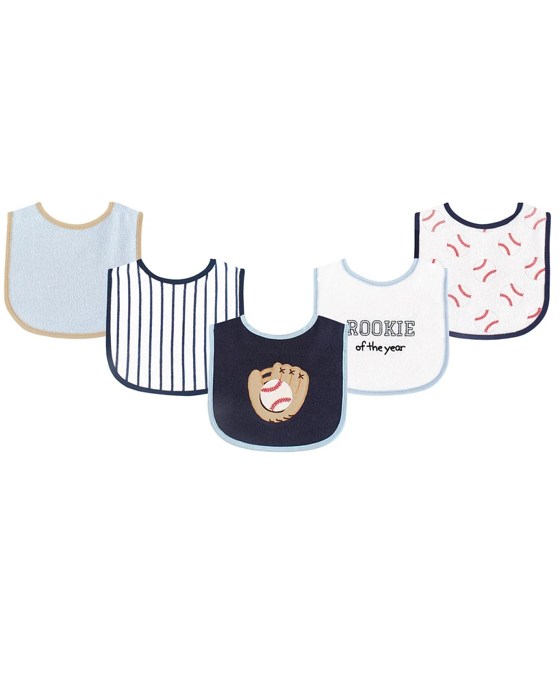 Luvable Friends Drooler Bibs with Waterproof Back, 5-Pack