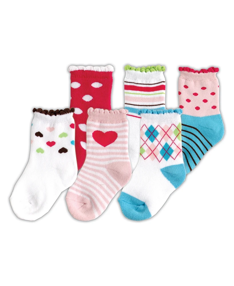 Luvable Friends Baby Girls Baby Newborn and Baby Socks Set, Pink