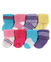 Luvable Friends Baby Boys Newborn Terry Socks, Blue Green, Months