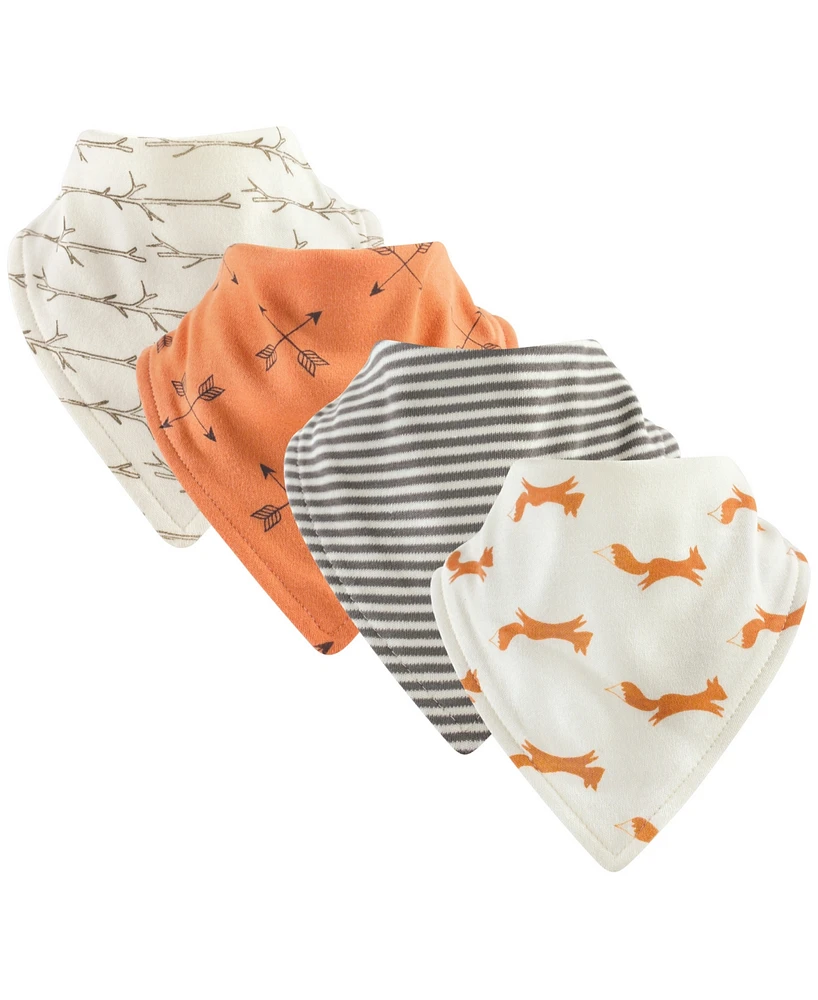 Touched By Nature Organic Cotton Bandana Bibs, 4-Pack, One