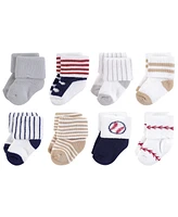 Little Treasure Baby Boys Newborn Socks, Baseball, 6-12 Months