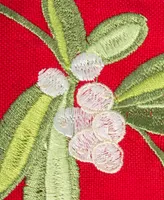 Embroidered Mistletoe Corner with Border Table Runner